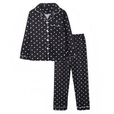 Black & White Polka Dot Cotton Linen Pajama Set
